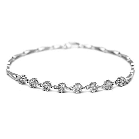 diamond bracelet white gold 18k